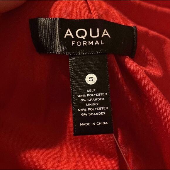 AQUA Formal One Shoulder Ruched Mini Dress Size S Red Cocktail Holiday Valentine - Picture 8 of 8